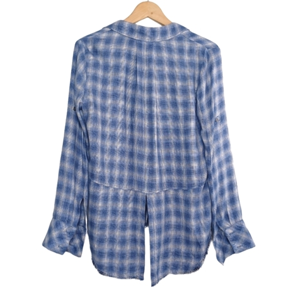 Bella Dahl Beachy Slit Back Plaid Button Down Front Shirt - Picture 2 of 13
